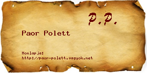 Paor Polett névjegykártya